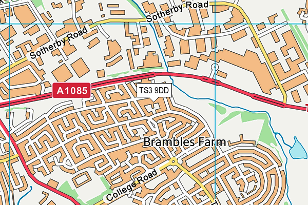 TS3 9DD map - OS VectorMap District (Ordnance Survey)