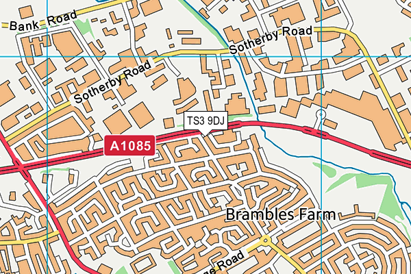 TS3 9DJ map - OS VectorMap District (Ordnance Survey)