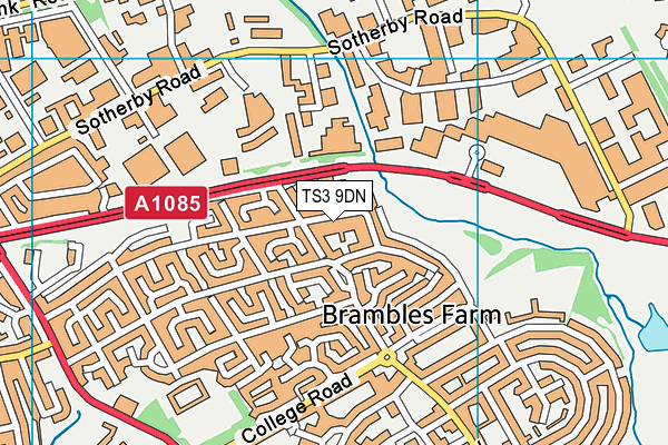 TS3 9DN map - OS VectorMap District (Ordnance Survey)