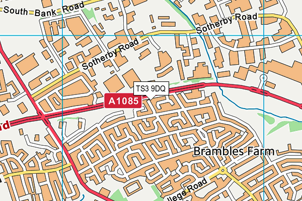 TS3 9DQ map - OS VectorMap District (Ordnance Survey)