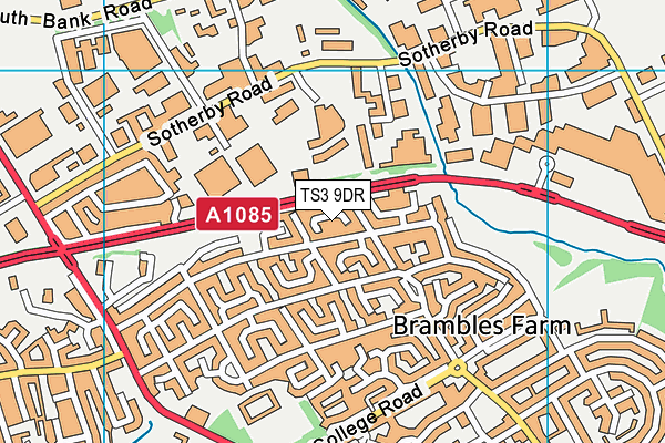 TS3 9DR map - OS VectorMap District (Ordnance Survey)