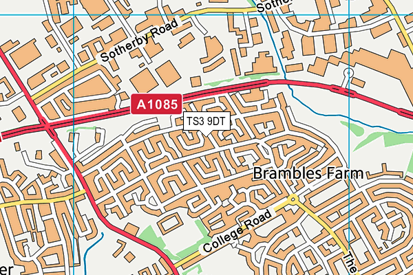 TS3 9DT map - OS VectorMap District (Ordnance Survey)