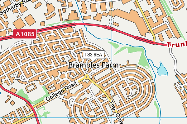 TS3 9EA map - OS VectorMap District (Ordnance Survey)