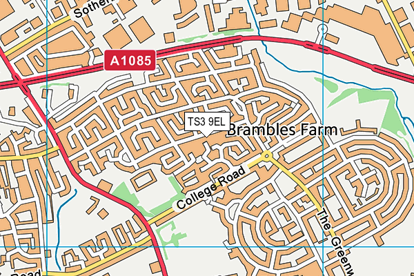 TS3 9EL map - OS VectorMap District (Ordnance Survey)