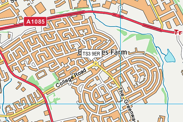 TS3 9ER map - OS VectorMap District (Ordnance Survey)