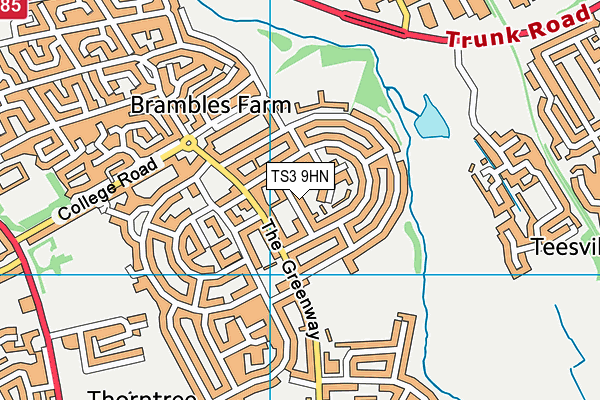 TS3 9HN map - OS VectorMap District (Ordnance Survey)
