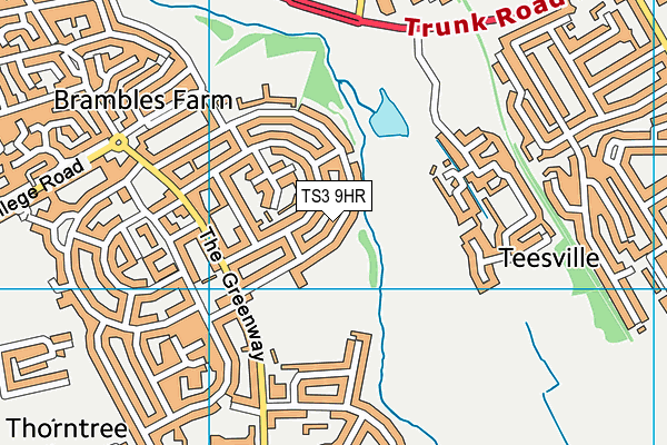 Thorntree Park map (TS3 9HR) - OS VectorMap District (Ordnance Survey)