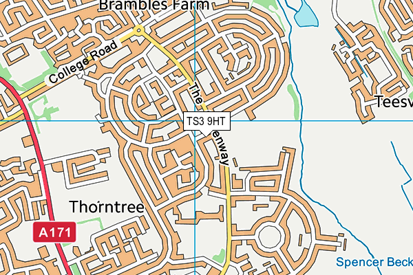 TS3 9HT map - OS VectorMap District (Ordnance Survey)