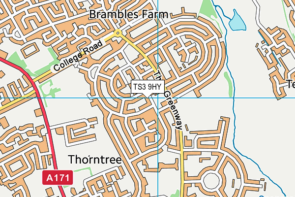 TS3 9HY map - OS VectorMap District (Ordnance Survey)
