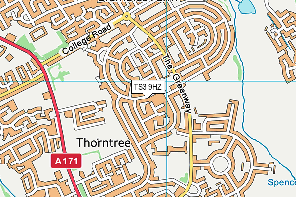 TS3 9HZ map - OS VectorMap District (Ordnance Survey)