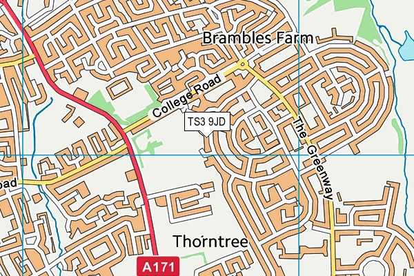 TS3 9JD map - OS VectorMap District (Ordnance Survey)