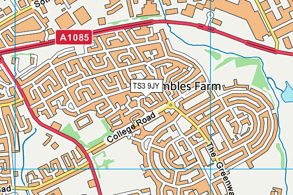 TS3 9JY map - OS VectorMap District (Ordnance Survey)