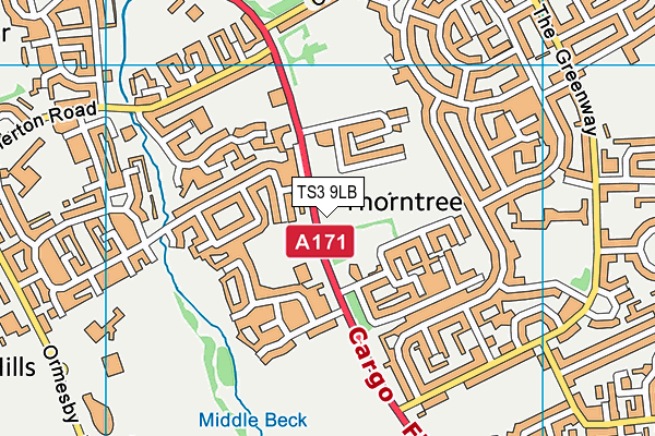 TS3 9LB map - OS VectorMap District (Ordnance Survey)