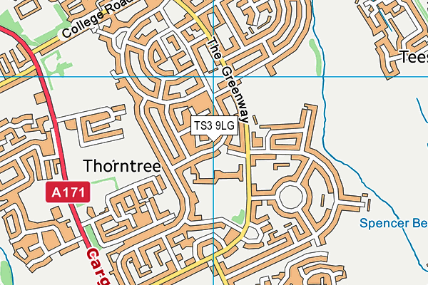 TS3 9LG map - OS VectorMap District (Ordnance Survey)