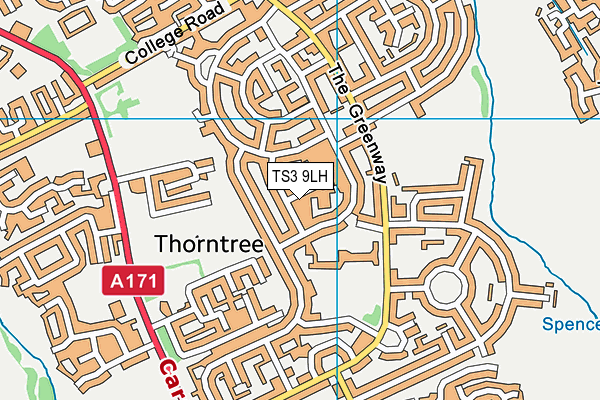 TS3 9LH map - OS VectorMap District (Ordnance Survey)