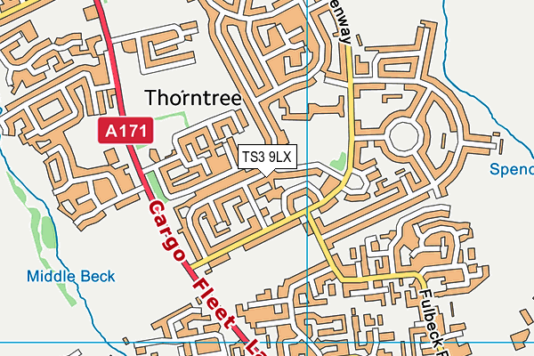 TS3 9LX map - OS VectorMap District (Ordnance Survey)