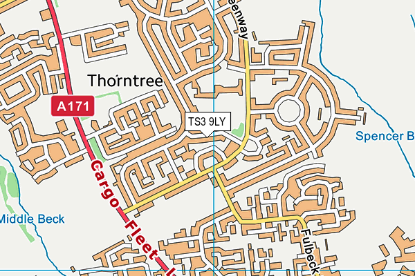 TS3 9LY map - OS VectorMap District (Ordnance Survey)