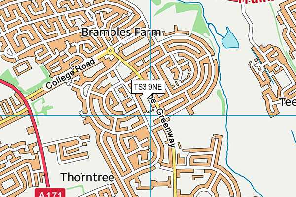 TS3 9NE map - OS VectorMap District (Ordnance Survey)