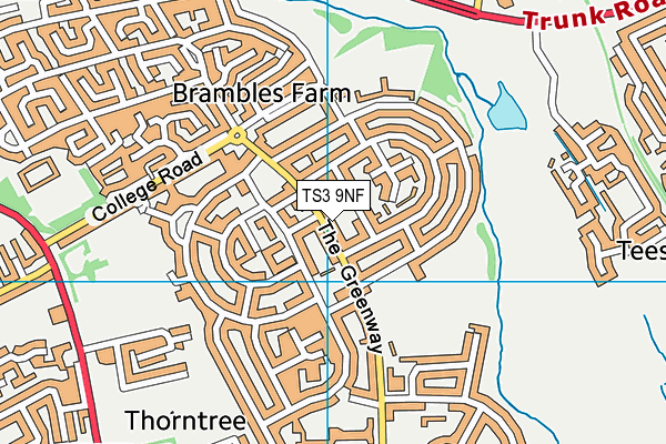 TS3 9NF map - OS VectorMap District (Ordnance Survey)