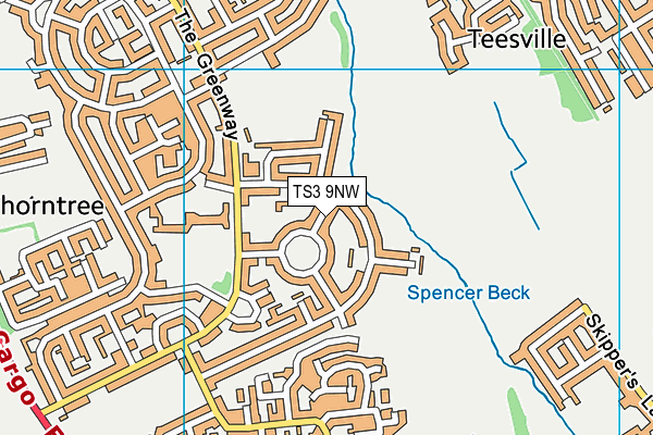 TS3 9NW map - OS VectorMap District (Ordnance Survey)