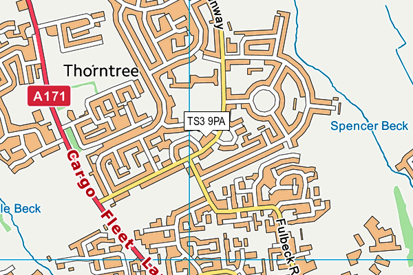 TS3 9PA map - OS VectorMap District (Ordnance Survey)