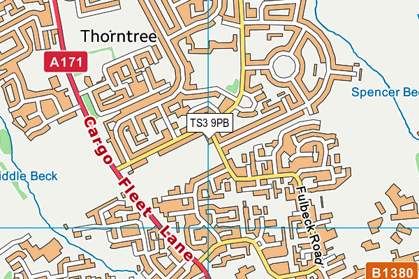 TS3 9PB map - OS VectorMap District (Ordnance Survey)