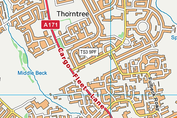 TS3 9PF map - OS VectorMap District (Ordnance Survey)