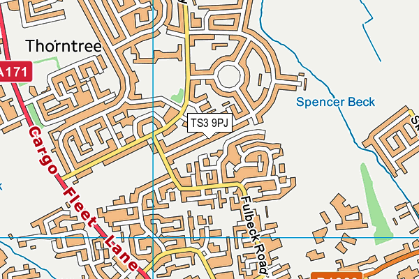 TS3 9PJ map - OS VectorMap District (Ordnance Survey)