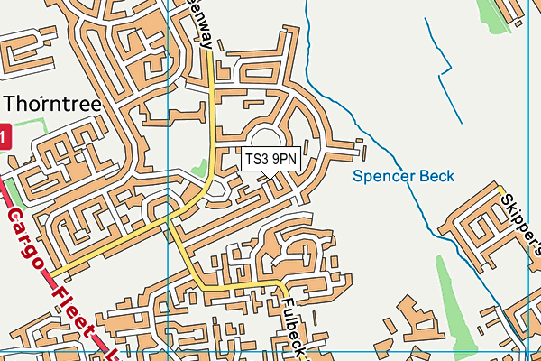 TS3 9PN map - OS VectorMap District (Ordnance Survey)