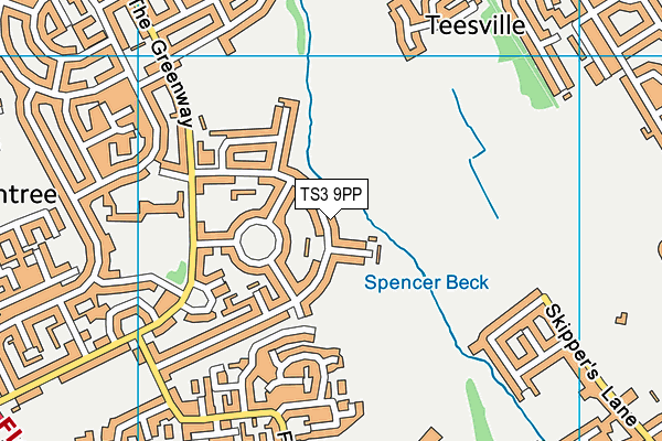 TS3 9PP map - OS VectorMap District (Ordnance Survey)