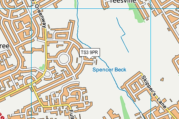 TS3 9PR map - OS VectorMap District (Ordnance Survey)