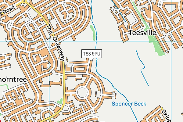 TS3 9PU map - OS VectorMap District (Ordnance Survey)