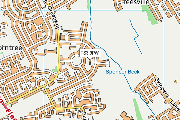 TS3 9PW map - OS VectorMap District (Ordnance Survey)