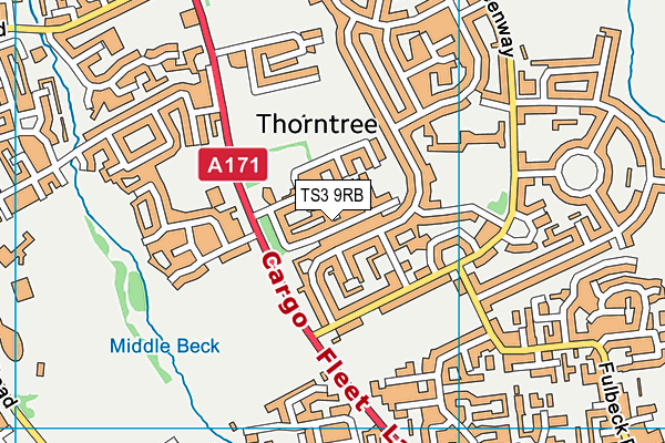 TS3 9RB map - OS VectorMap District (Ordnance Survey)