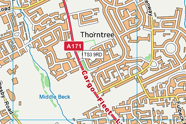 TS3 9RD map - OS VectorMap District (Ordnance Survey)