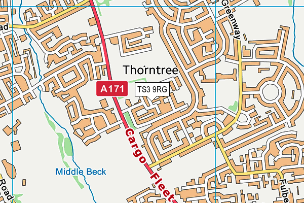 TS3 9RG map - OS VectorMap District (Ordnance Survey)