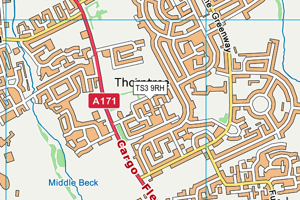 TS3 9RH map - OS VectorMap District (Ordnance Survey)