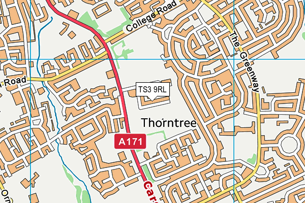 TS3 9RL map - OS VectorMap District (Ordnance Survey)