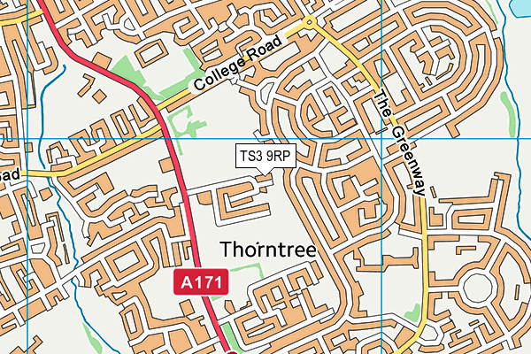 TS3 9RP map - OS VectorMap District (Ordnance Survey)