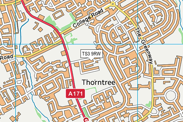 TS3 9RW map - OS VectorMap District (Ordnance Survey)