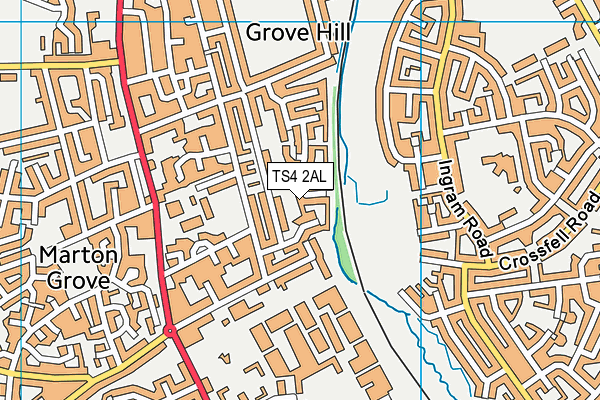 TS4 2AL map - OS VectorMap District (Ordnance Survey)