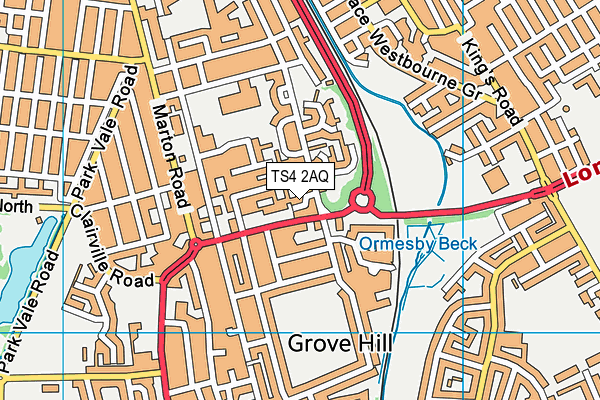 TS4 2AQ map - OS VectorMap District (Ordnance Survey)