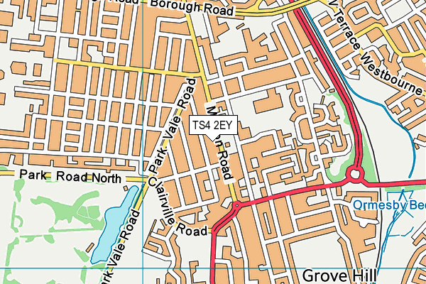 TS4 2EY map - OS VectorMap District (Ordnance Survey)