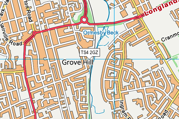 TS4 2GZ map - OS VectorMap District (Ordnance Survey)