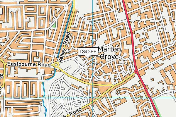 TS4 2HE map - OS VectorMap District (Ordnance Survey)