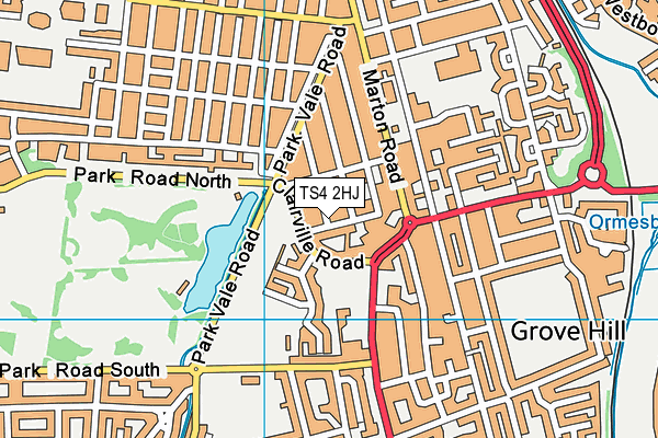 TS4 2HJ map - OS VectorMap District (Ordnance Survey)