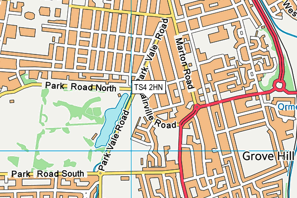 TS4 2HN map - OS VectorMap District (Ordnance Survey)