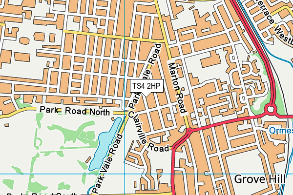 TS4 2HP map - OS VectorMap District (Ordnance Survey)