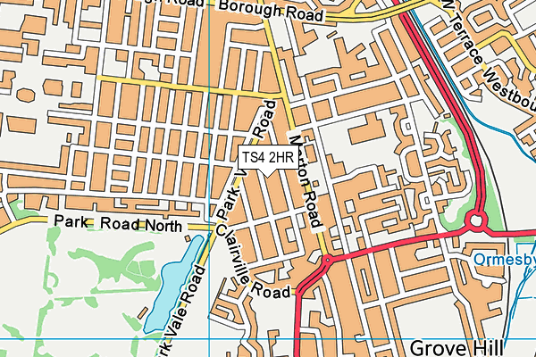 TS4 2HR map - OS VectorMap District (Ordnance Survey)