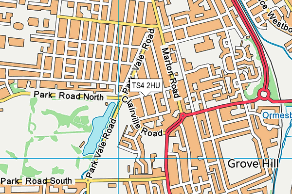 TS4 2HU map - OS VectorMap District (Ordnance Survey)